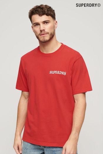 Superdry Red Tattoo Graphic Loose T- Shirt (N46738) | £30
