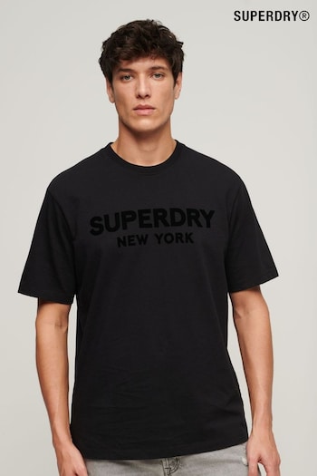 Superdry Black Luxury Sport Loose T-Shirt (N46742) | £30