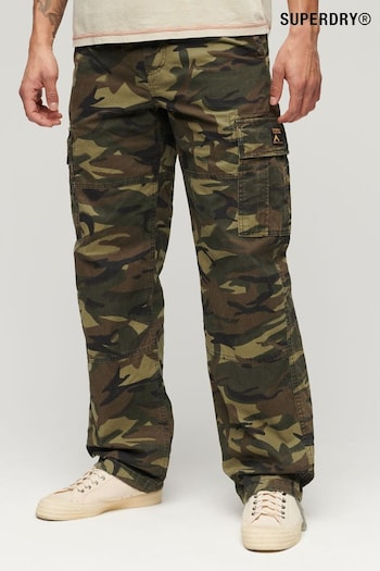 Superdry Green Baggy Cargo Trousers borchie (N46762) | £65