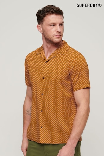 Superdry Brown Short Sleeve Revere 70s Shirt (N46771) | £50