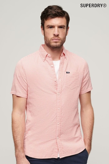 Superdry Pink Seersucker Short Sleeved Shirt (N46776) | £45