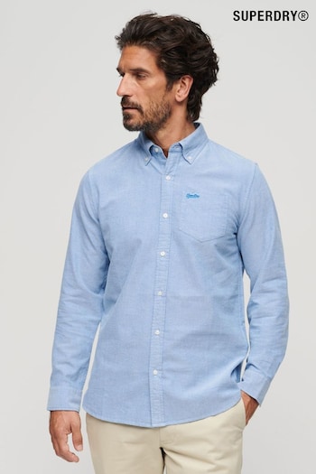 Superdry Blue Cotton Long Sleeved Oxford Shirt (N46777) | £45