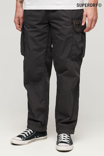 Superdry Black Baggy Parachute Trousers (N46823) | £65