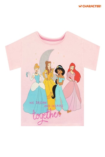 Character Pink Disney Princess Group Print Short Sleeves T-Shirt (N46874) | £13