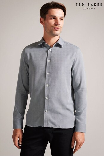 Ted Baker Grey Crotone Herringbone Shirt (N46887) | £90