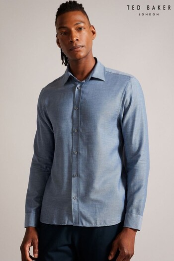 Ted Baker Blue Crotone Herringbone Shirt (N46888) | £90