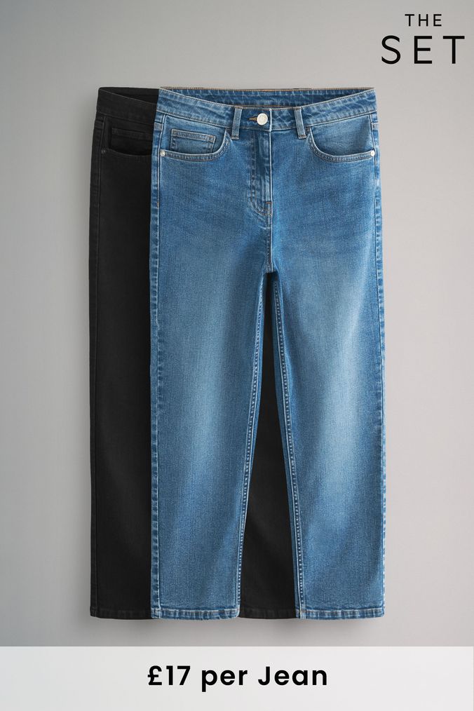 Women s Mid Rise Straight Jeans Next Official Site