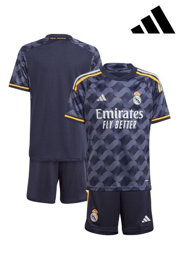 adidas Blue Real Madrid Away Minikit T-Shirt 2023-24 Minikit (N46983) | £50