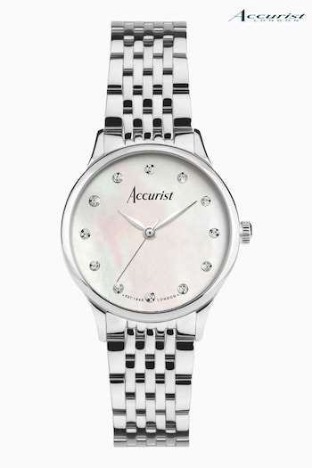 Accurist Ladies Silver Tone Dress Stainless Steel Bracelet 28mm Watch (N47009) | £179