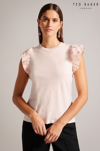Ted Baker Pink Bobyann Top With Frill Sleeve (N47037) | £55