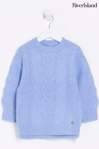 River Island Blue Girls Chunky Cable Jumper (N47165) | £20