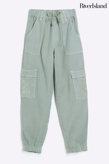 River Island Green Girls Kind Society Cargo Trousers (N47193) | £27