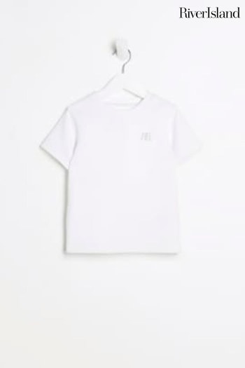 River Island White Boys Textured T-Shirt (N47195) | £10