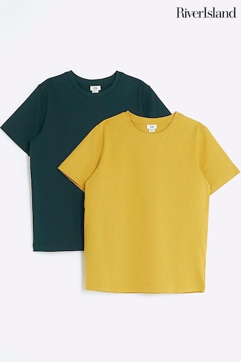 River Island Yellow Boys T-Shirt 2 Pack (N47210) | £12 - £16