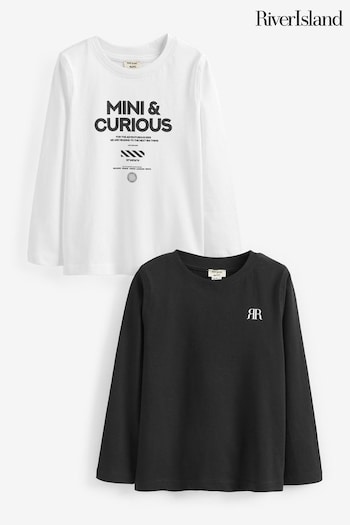 River Island White Milo Graphic T-Shirt 2 Pack (N47212) | £12