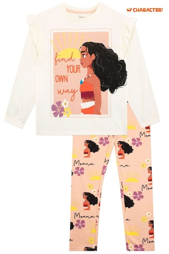 Character Cream Moana ‘Find Your Own Way’ Long Sleeve Top and Legging Set (N47263) | £21