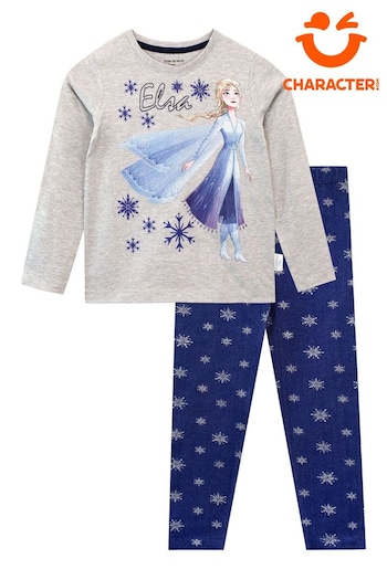 Character Grey Frozen 2 Long Sleeve Top & Floral Leggings Elsa Snowflakes (N47265) | £21