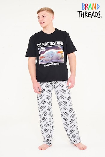 Brand Threads Black Star Wars The Mandolorian Mens Pyjama Set (N47283) | £25