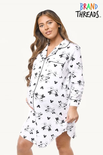 Brand Threads White Maternity Mickey Mouse Ladies Nightie (N47287) | £24