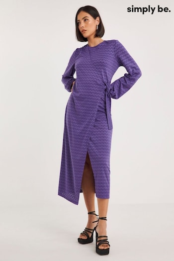 Simply Be Purple Textured Jersey Wrap Dress (N47330) | £36