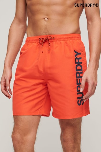 Superdry Orange Sport Graphic 17" Swim Shorts (N47346) | £40