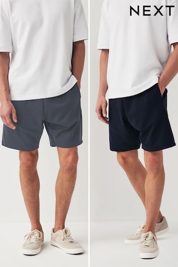 Slate/Navy 2 Pack Zip Pocket Jersey Shorts (N47411) | £40