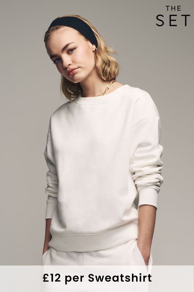 Women s White Sweat Shirts Hoodies Next Official Site