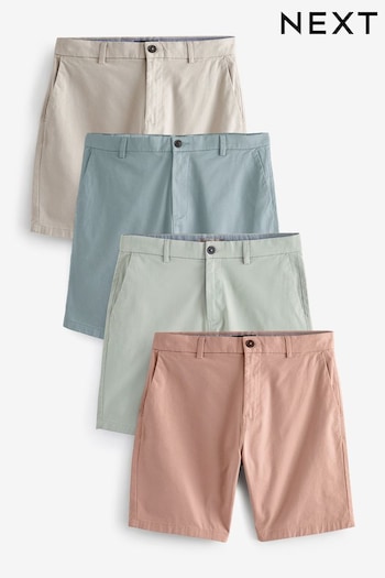 Multi Pastel Slim Fit Stretch Chino shorts mid-rise 4 Pack (N47454) | £68