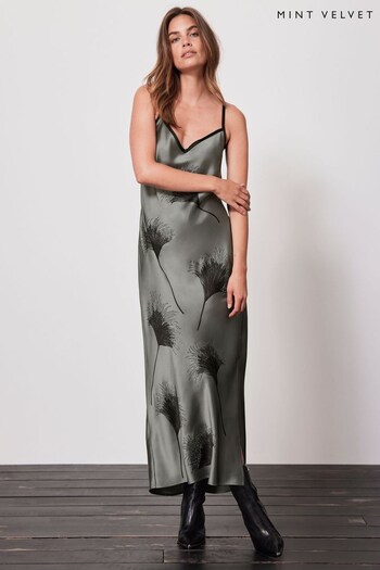 Mint Velvet Green Midi Slip Dress (N47514) | £139