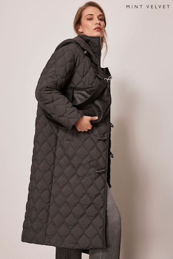Mint Velvet Grey Quilted Layered Parka (N47534) | £199
