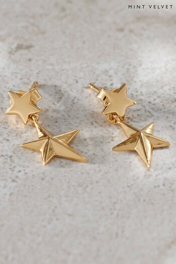 Mint Velvet Gold Plated Star Stud Earrings (N47542) | £39