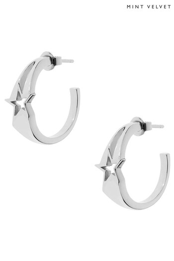 Mint Velvet Silver Plated Hoop Earrings (N47553) | £39