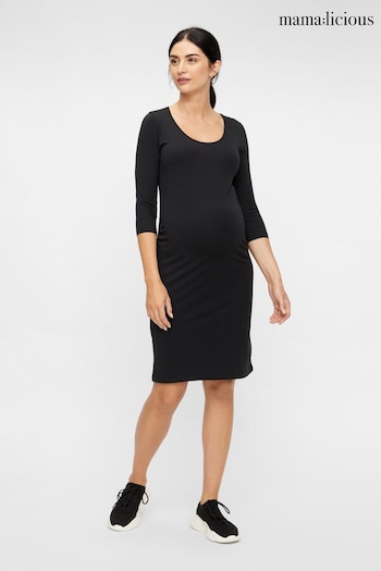 Mamalicious Black Maternity 3/4 Sleeve Dress (N47866) | £18