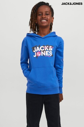 JACK & JONES Blue Logo Hoodie (N48022) | £28