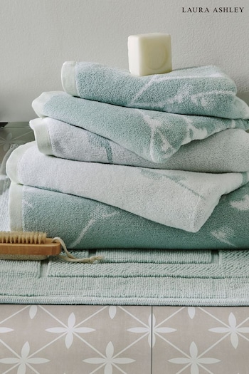 Laura Ashley Blue Hedgerow Green Pussy Willow Towel (N48185) | £15