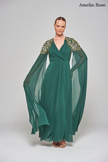 Amelia Rose Green	Embellished Maxi Dress (N48211) | £155