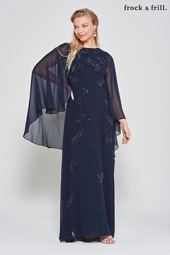Frock and Frill Blue Embellished Maxi Dress (N48219) | £175