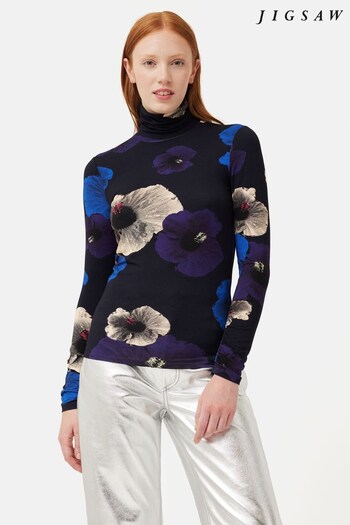 Jigsaw Blue Winter Hibiscus Jersey infant Polo Shirt (N48264) | £70