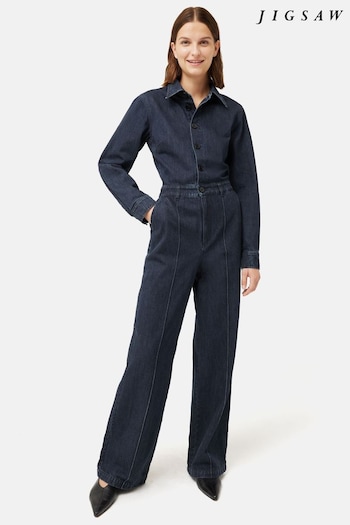 Jigsaw Blue Tailored Denim Jumpsuit (N48273) | £165