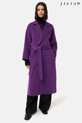 Jigsaw Purple Long Double Faced Wrap Coat (N48279) | £350