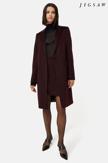 Jigsaw Red Relaxed Wool City Coat (N48281) | £325