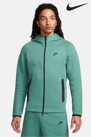 Nike dri Green/Black Tech Fleece Full Zip Hoodie (N48320) | £110