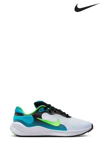 Nike wiatr Blue/Green Youth Revolution 7 Trainers (N48324) | £45
