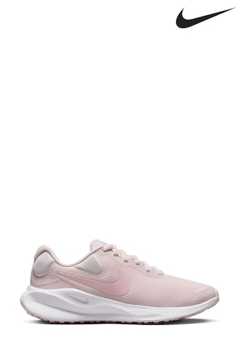 Nike red Light Pink Revolution 7 Road Running Trainers (N48432) | £60