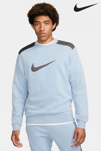 Nike Blue Sportswear Colourblock Crew Sweatshirt (N48573) | £60