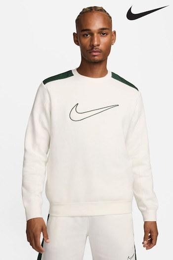 Nike White Sportswear Fleece Colourblock Sweatshirt (N48574) | £60