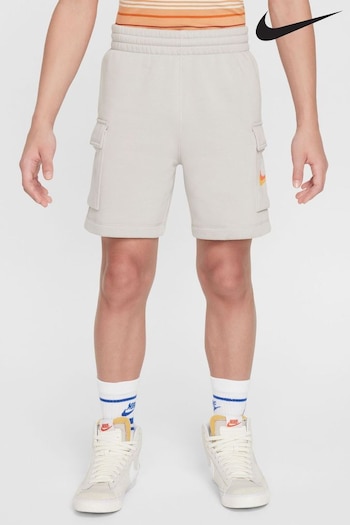 Nike green Grey Swoosh Fleece Cargo Shorts (N48606) | £33