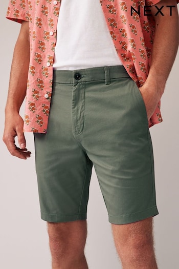 Sage Green Skinny Fit Stretch Chinos fitted Shorts (N48681) | £19