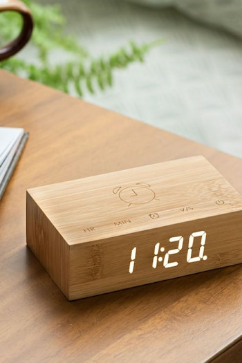 Gingko Bamboo Flip Click Alarm Clock (N48700) | £40