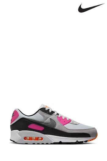 Nike true Grey/Pink/White Air Max 90 Trainers (N48734) | £145